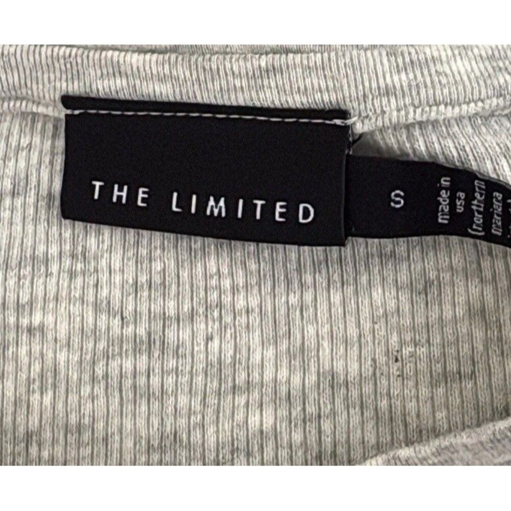 Vtg Y2K The Limited Henley Top Size S Ribbed Gray Bella Swan USA Rhinestone - Picture 7 of 13